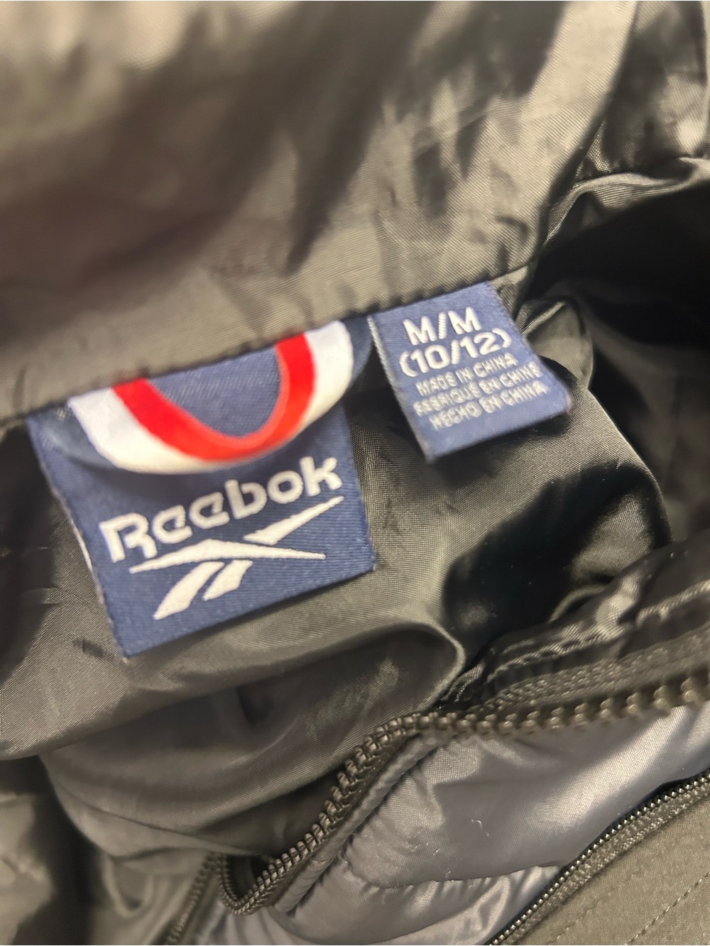 Reebok Black Jacket with Navy and White Logo